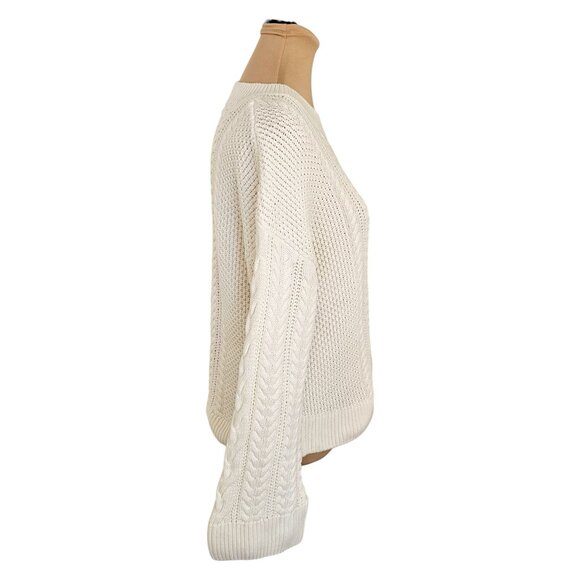 Part Two White Cable Knit Sweater Sz S - Picture 5 of 11